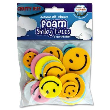 Pkt.30 Foam Stickers Smiley Face