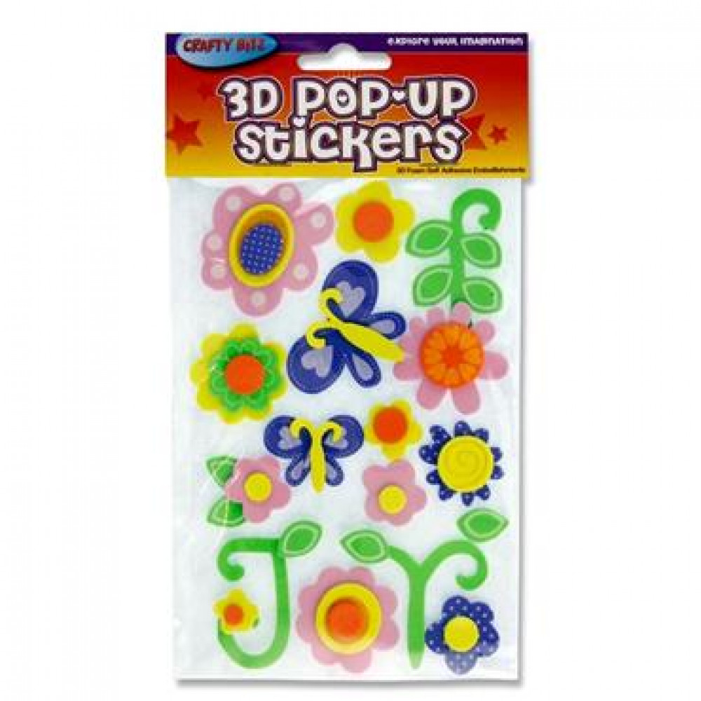 3D Pop Up Foam Stickers Morning Flowers 2 Asst.