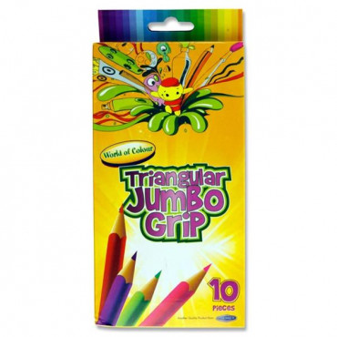 Jumbo Triangular Colouring Pencils With Sharpener