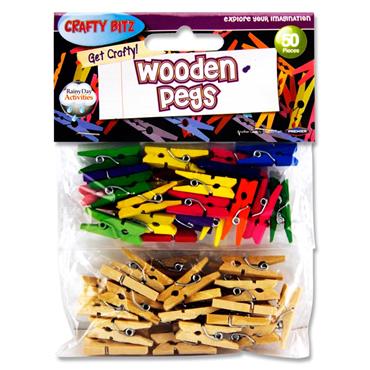 Wooden Pegs Crafty Bitz 50Pk