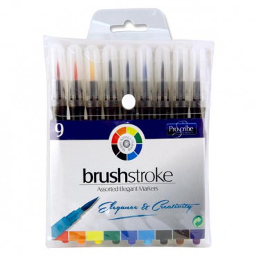 Pro:scribe Pkt.9 Brush Stroke Markers