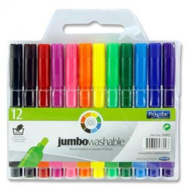 Jumbo Markers Washable Pk12