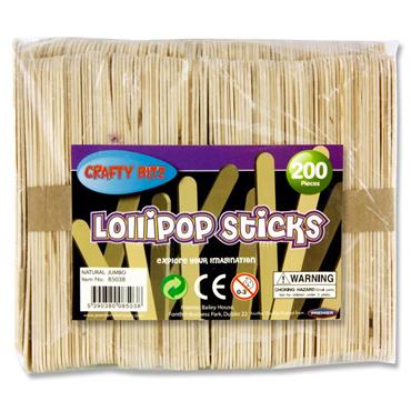 Lollipop Sticks 200 Jumbo Natural