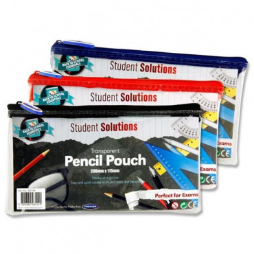 Pencil Case Clear 200X115 Assorted