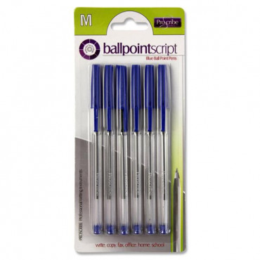 Ball Point Pens Card 6 Blue