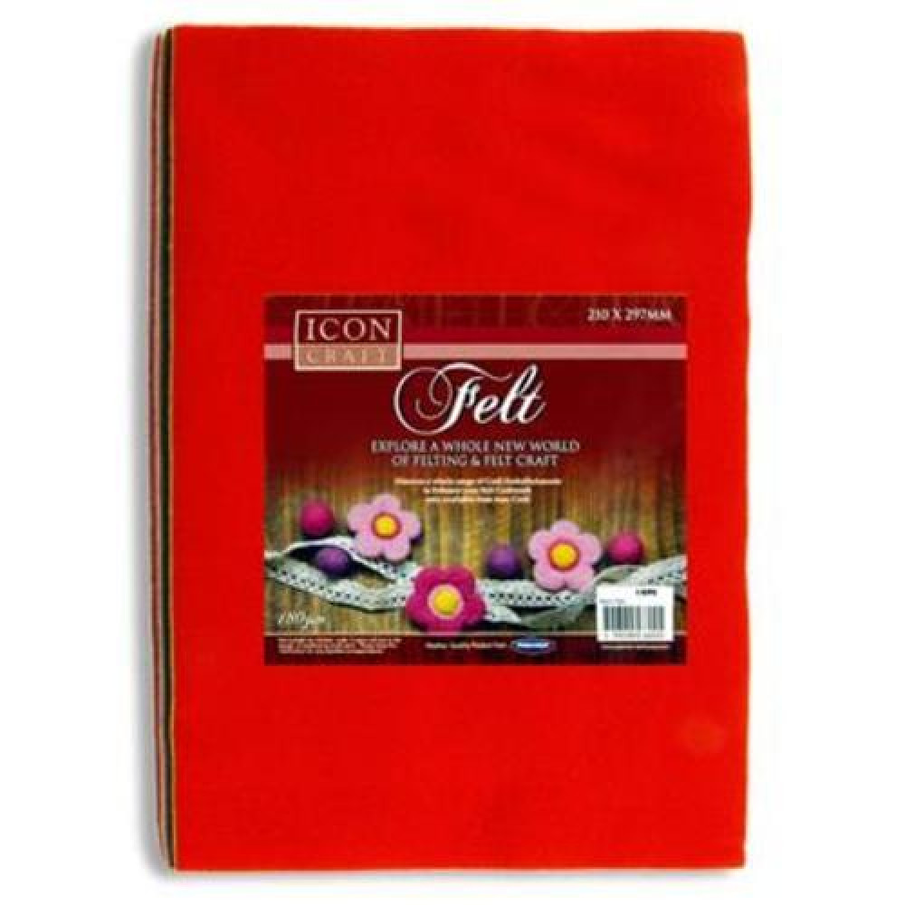 Felt Sheets Pk10 Assorted Colours