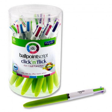 Ballpen Coloured 4In1 Proscribe Pen