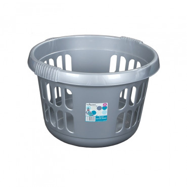 Laundry Basket Silver Round