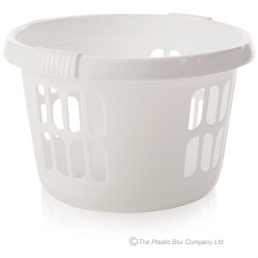 Laundry Basket Round Ice White