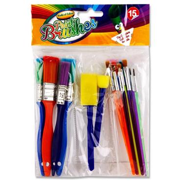 Colourful Paint Brushes &Amp Sponges Set