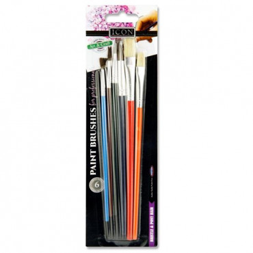 Assorted Paint Brush Set Of 6