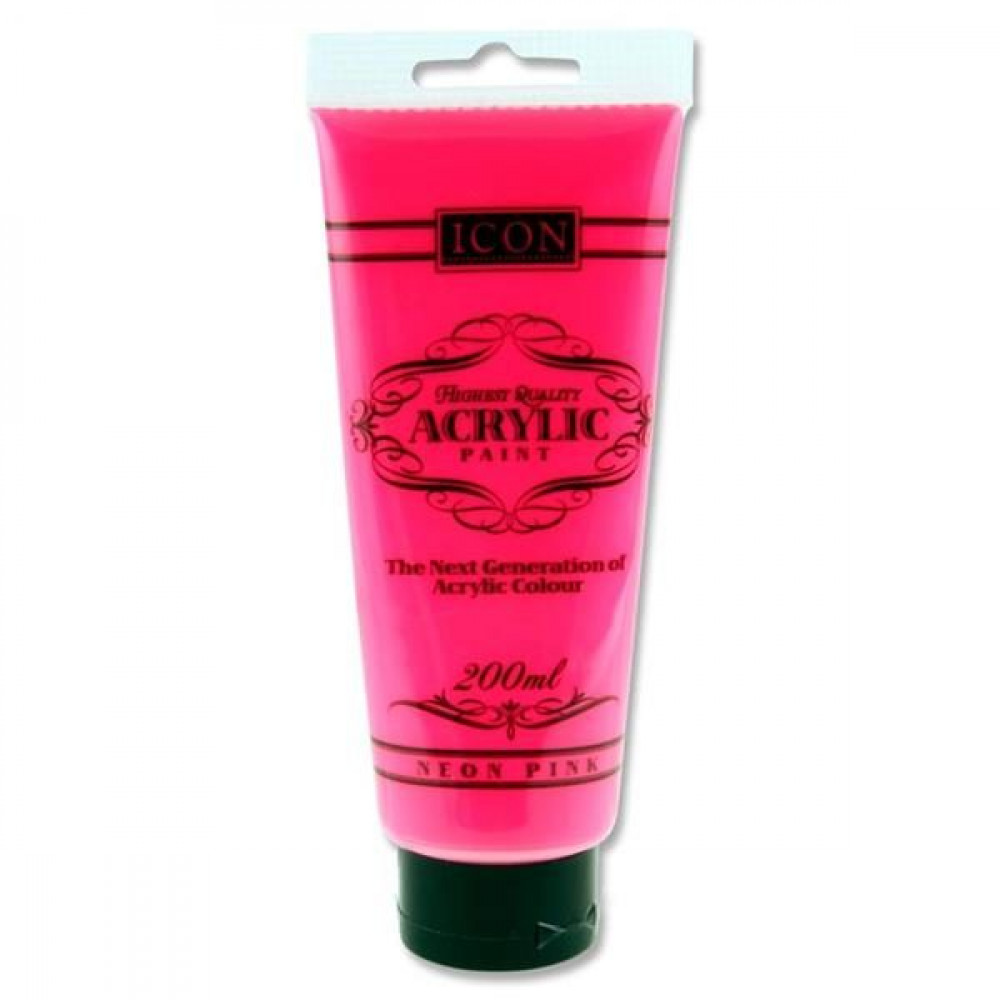 Neon Pink Acrylic Paint 200Ml