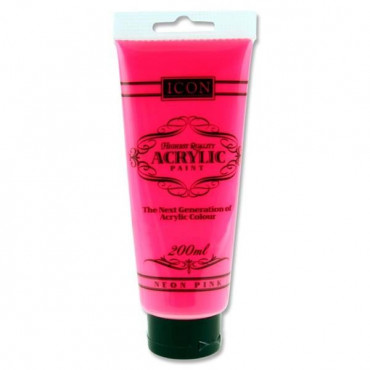 Neon Pink Acrylic Paint 200Ml